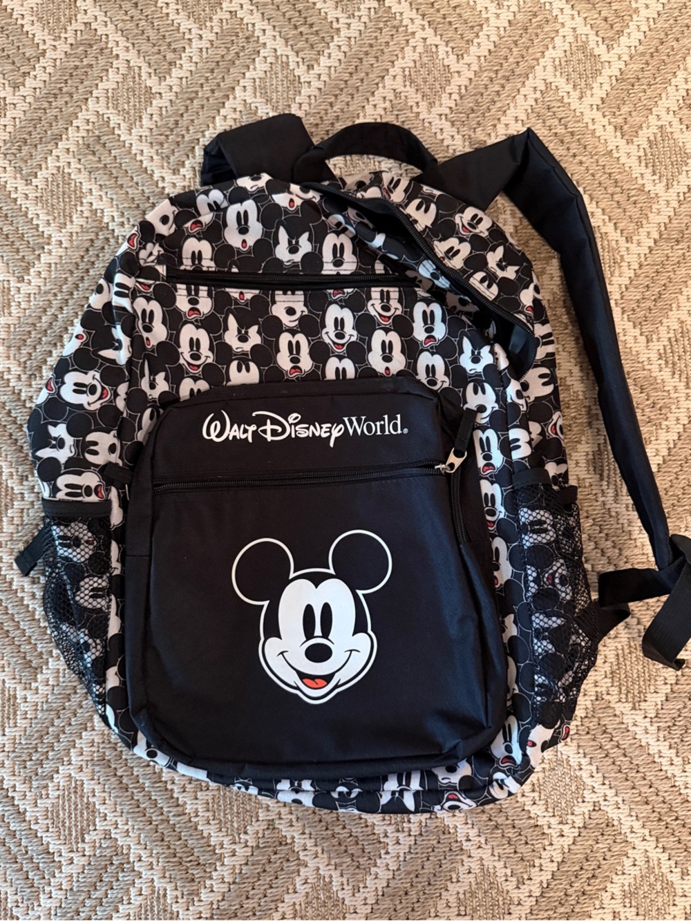 Disney Black and White Mickey Mouse Pattern Backpack